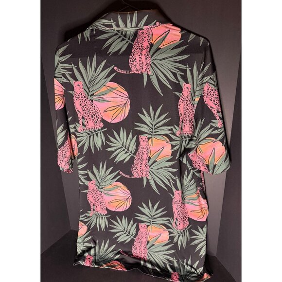 Bad Birdie Shirt Dayglow Performance Golf Polo Mens 2XL Pink Panther Tropical - Picture 2 of 5